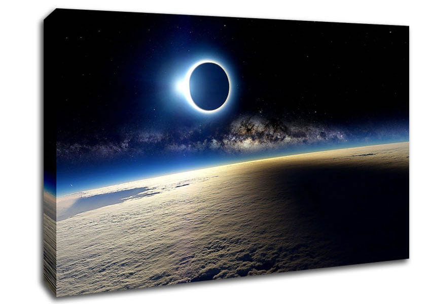 Solar Eclipse From Space Canvas Wall Art