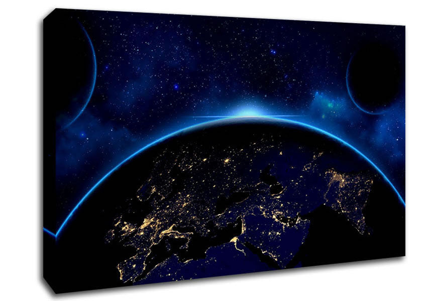 Blue Space Canvas Wall Art
