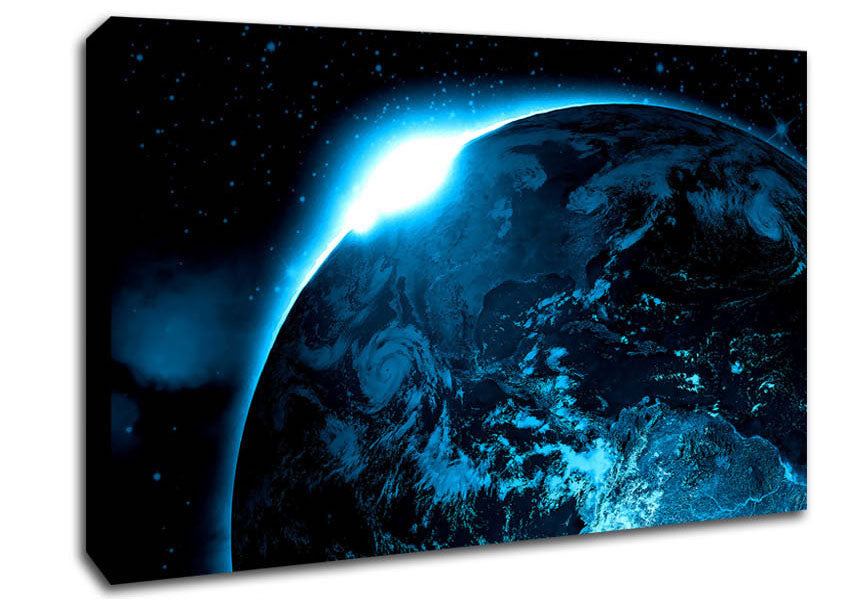 Sunrise Over Planet Canvas Wall Art