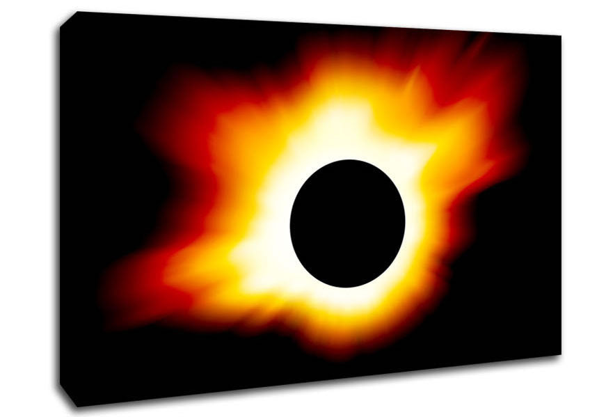 Blazing Sun Behind The Eclipse Canvas Wall Art