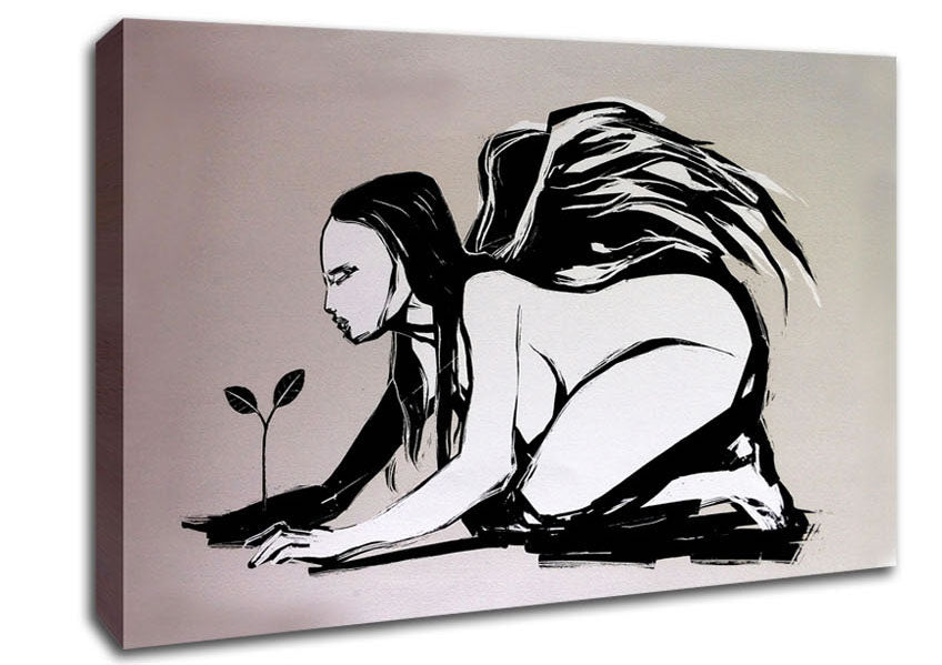Angel Flower Grow Canvas Wall Art