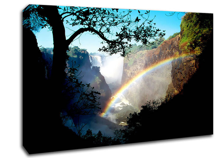 Rainbow Waterfall Canvas Wall Art