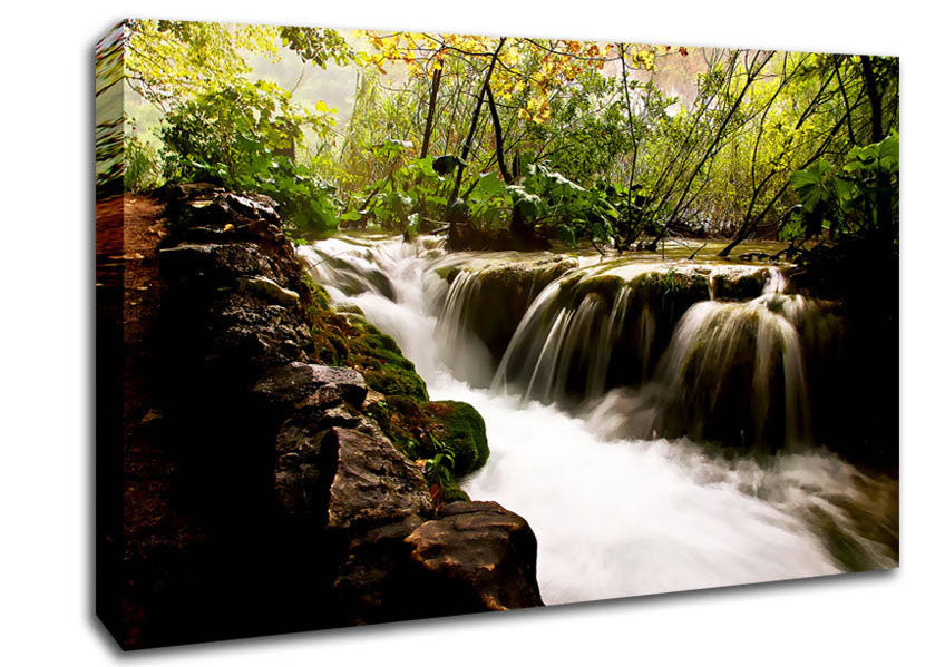 Where The Waterfall Flows Canvas Wall Art