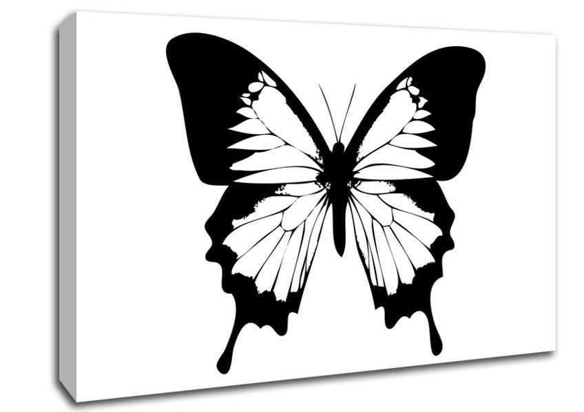 Black And White Butterfly Wings Canvas Wall Art