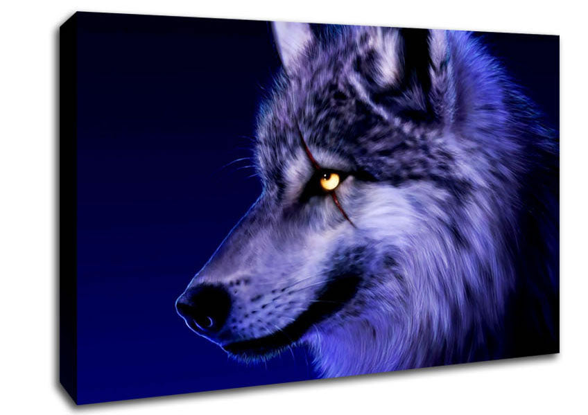 Blue Wolf Eye Canvas Wall Art