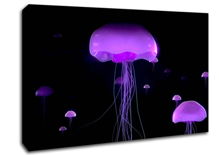 Jellyfish Lights Up The Ocean Canvas Wall Art