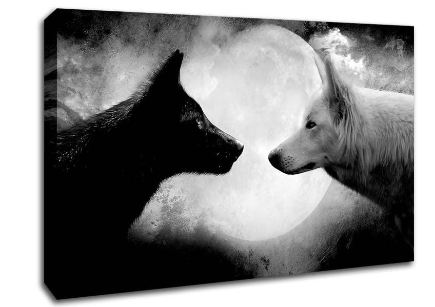 Moonlit Wolves Canvas Wall Art