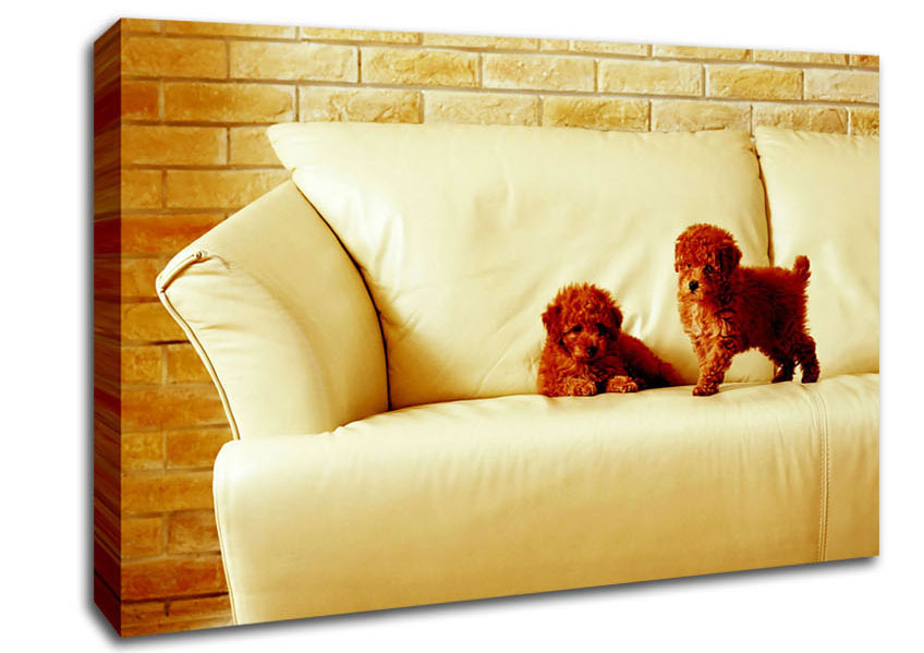 Naughty Puppy Fun Canvas Wall Art