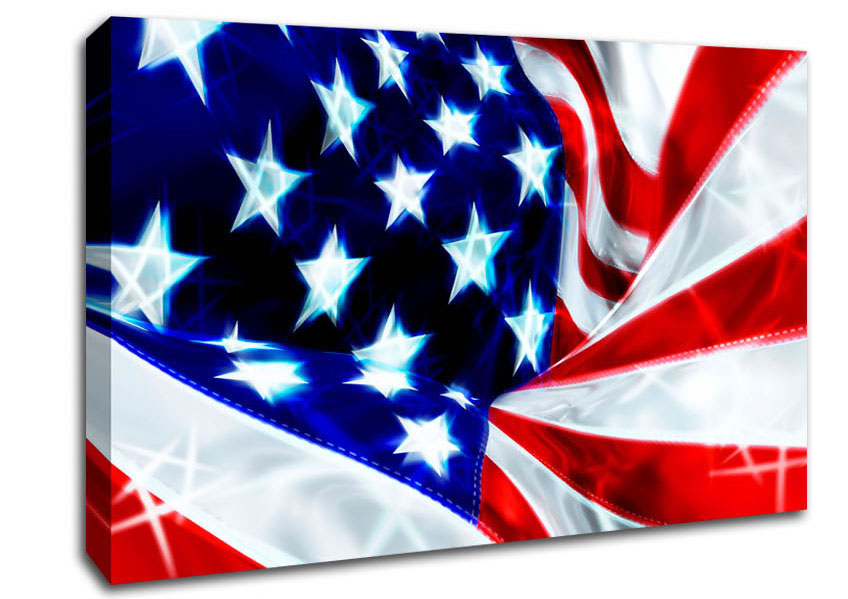 American Stars And Stripes Canvas Wall Art