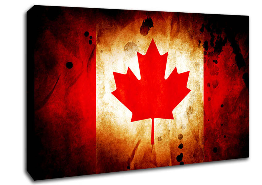 Canadian Flag Grunge Canvas Wall Art
