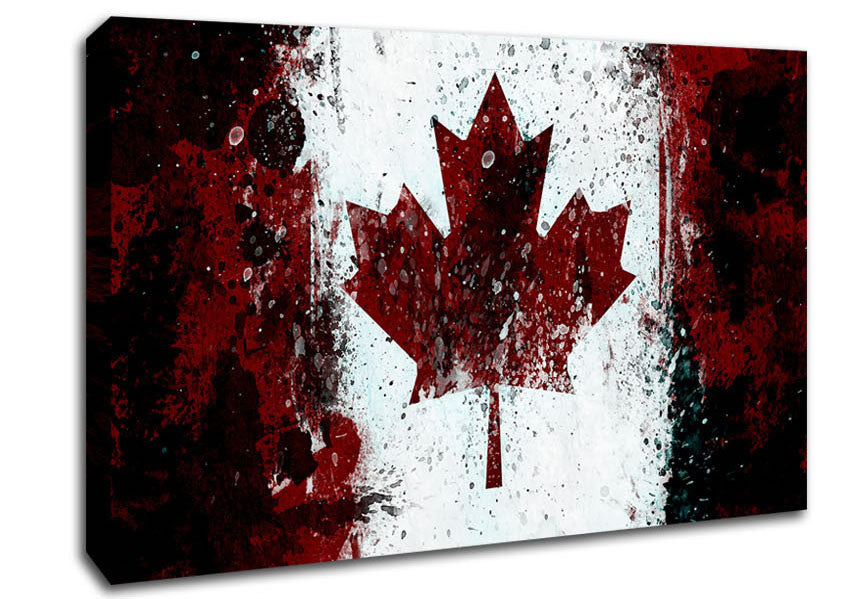 Canadian Grunge Flag Canvas Wall Art