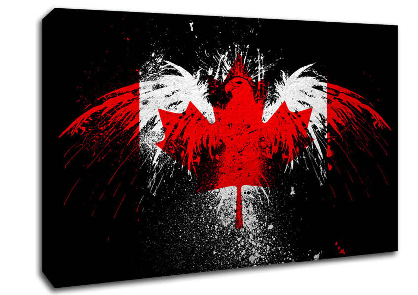 Canadian Eagle Flag Canvas Wall Art