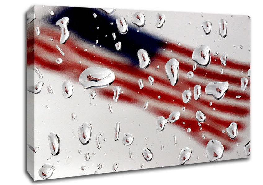 American Flag Droplet Canvas Wall Art