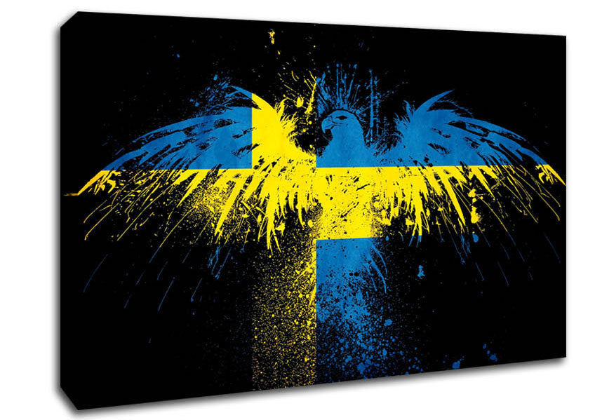 Swedish Flag Eagle Canvas Wall Art