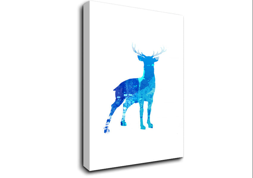 Blue Stag Canvas Wall Art