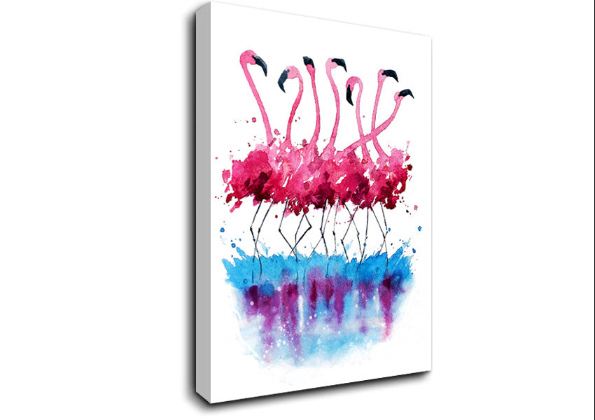 Flamingo Reflections Canvas Wall Art