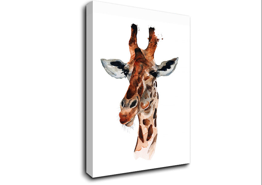 Curious Giraffe Canvas Wall Art