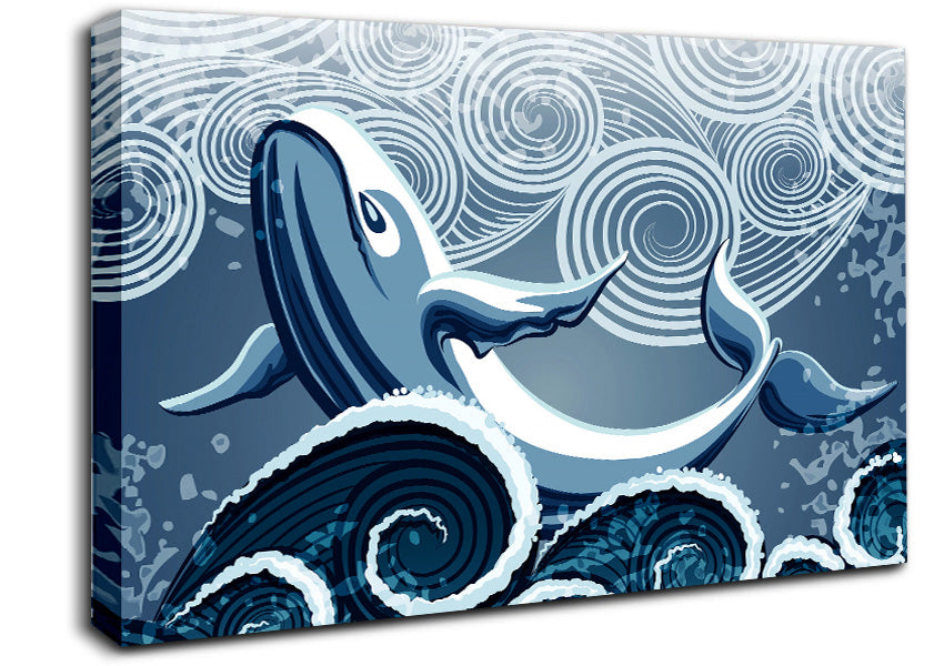Whale Wave Canvas Wall Art