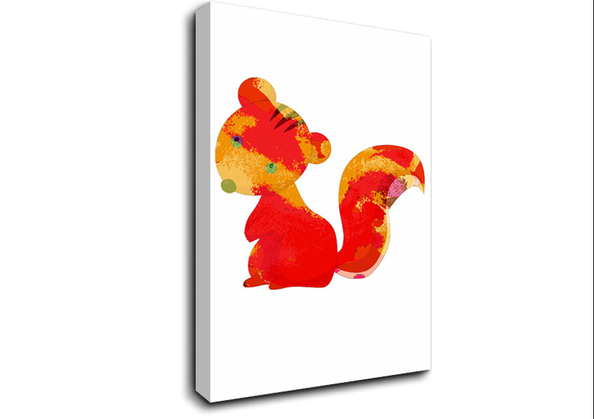 Orange Squirrel Canvas Wall Art