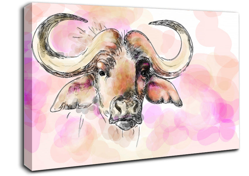 Texas Longhorn Cow Canvas Wall Art