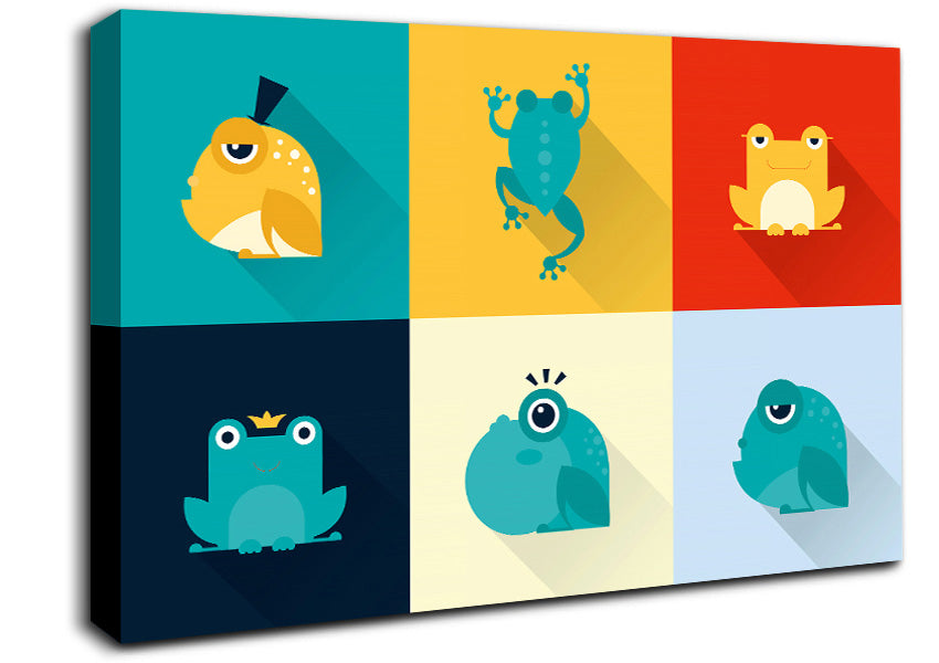 Frogging Around Canvas Wall Art