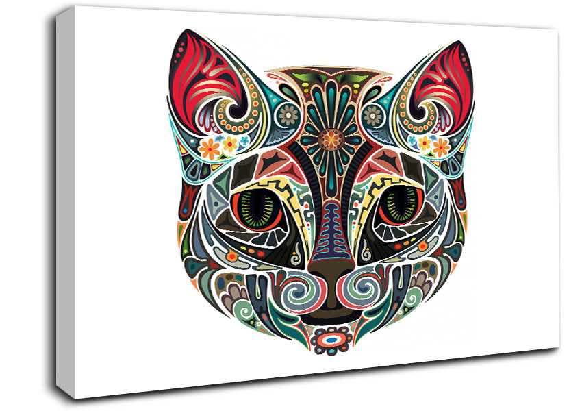 Indian Cat Canvas Wall Art