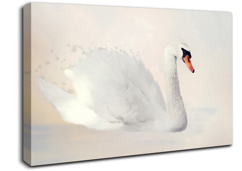 Stunning Swan Splash Canvas Wall Art