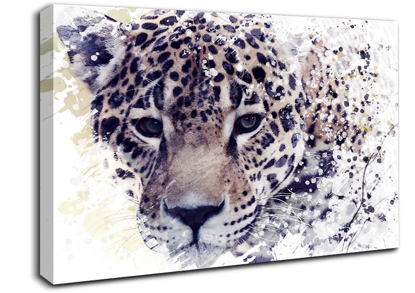 Leopard Splash Canvas Wall Art