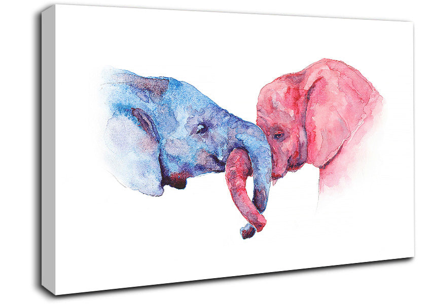 Elephant Trunk love Canvas Wall Art
