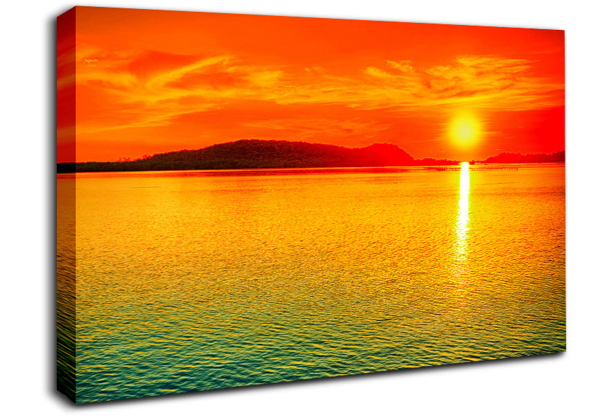 Sun Beam Ocean Canvas Wall Art