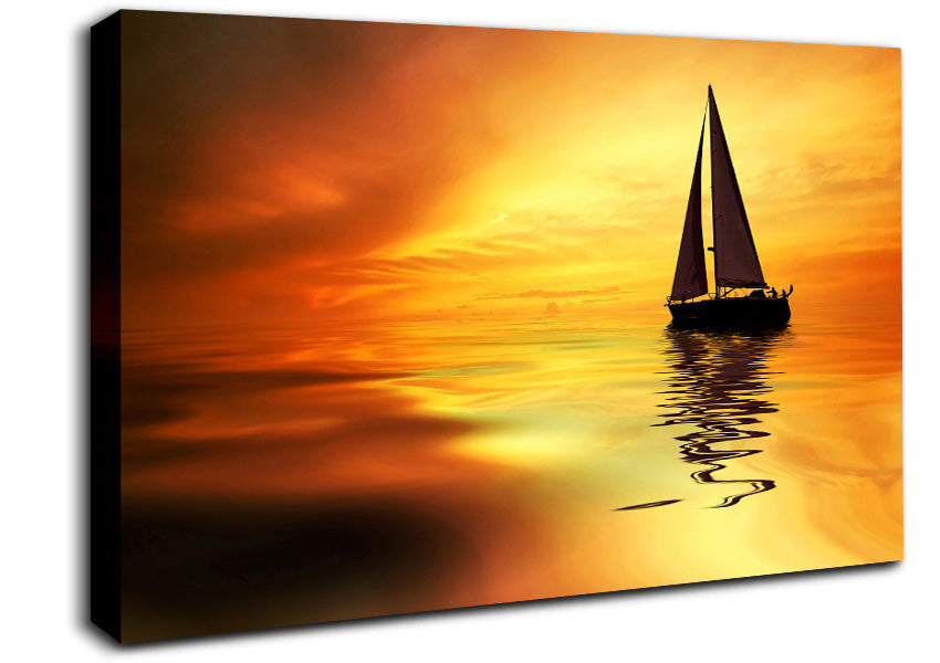 Sailboat Sunset 1 Canvas Wall Art