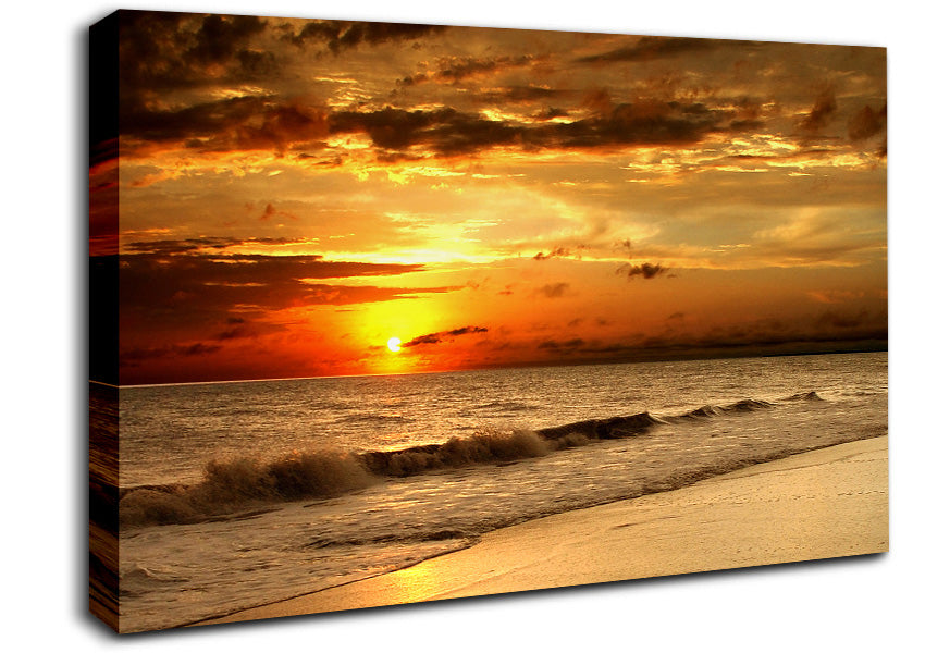 Sunset Waves 1 Canvas Wall Art