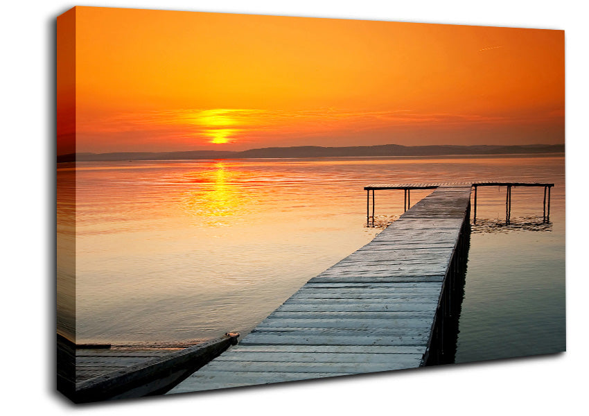 Boardwalk Sunset Canvas Wall Art