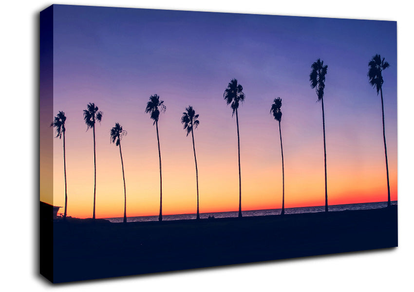 Palm Tree LineUp Canvas Wall Art
