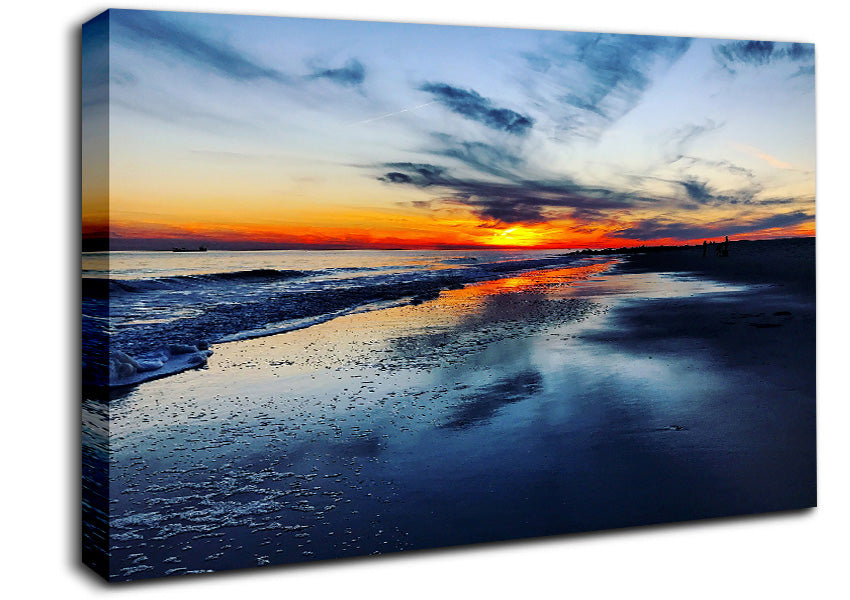 Ocean At Dusk Canvas Wall Art