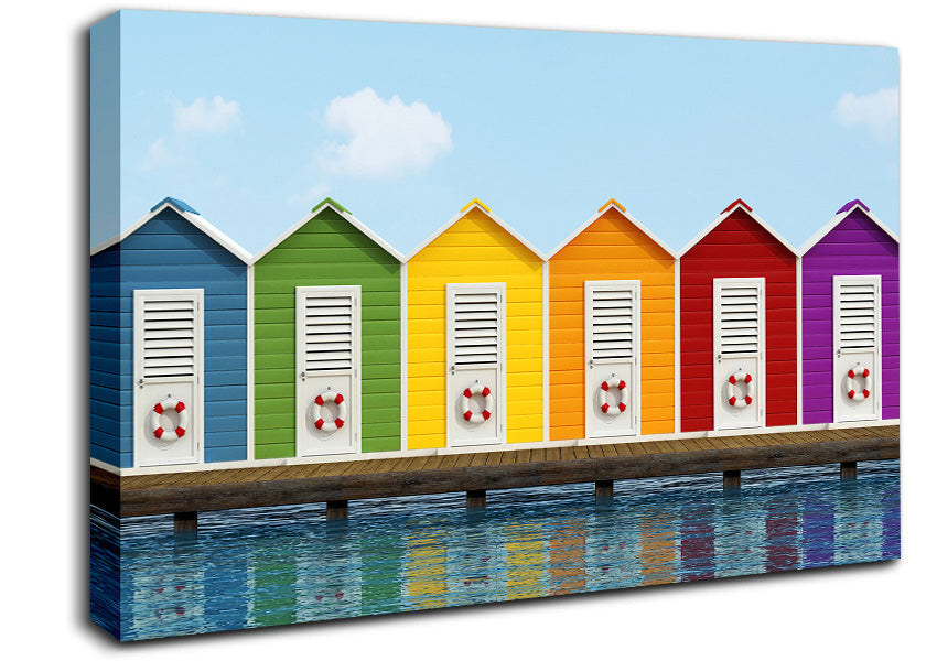 Beach Hut Ocean Canvas Wall Art