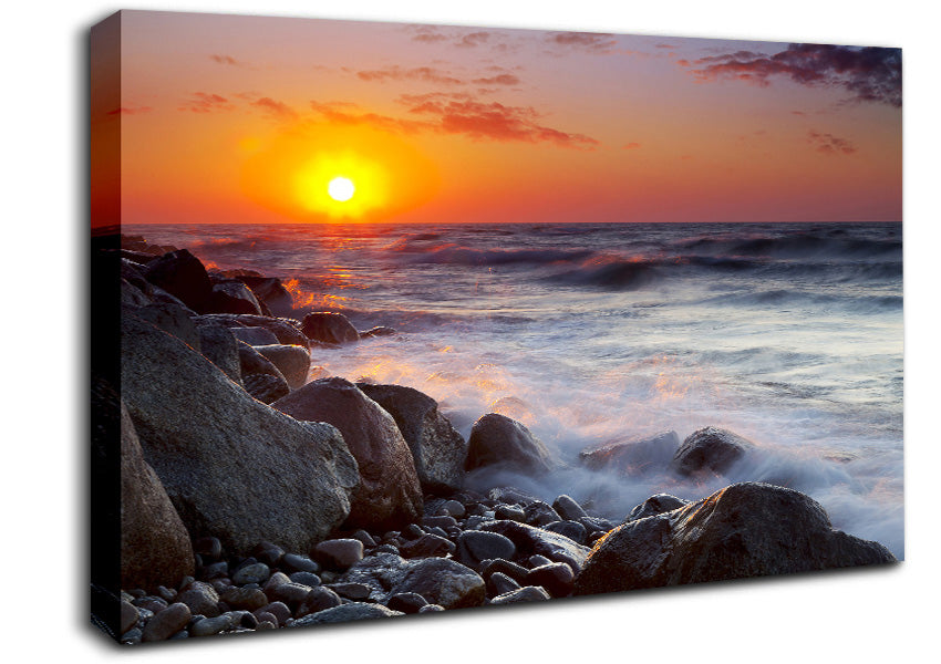 Swell Of The Ocean Rocks Canvas Wall Art