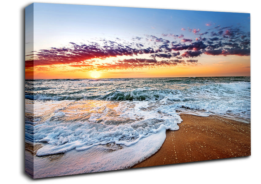 Ocean Sunset Swell Canvas Wall Art