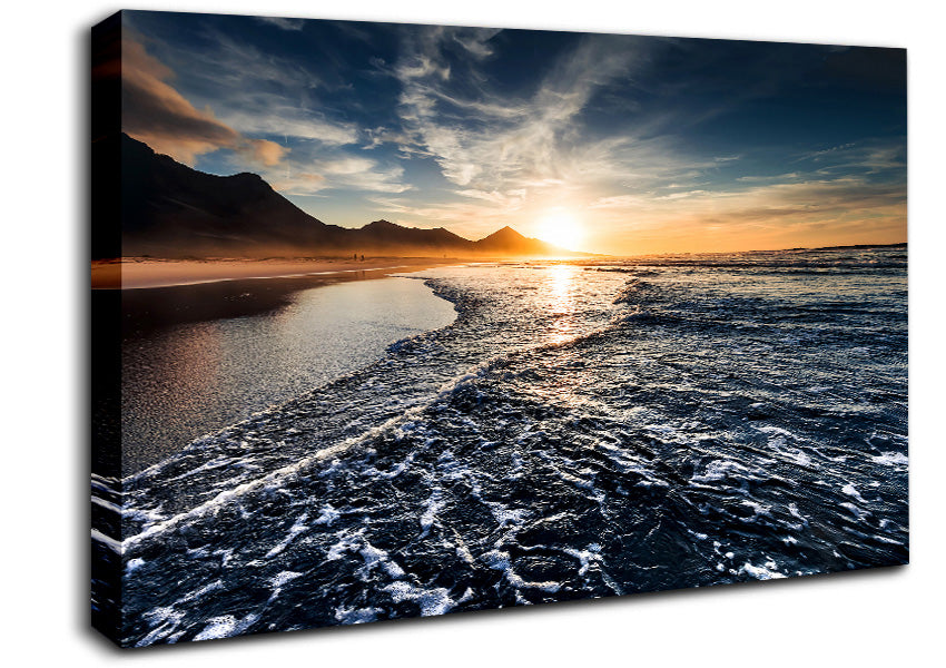 Cliffs Of The Ocean Sun Canvas Wall Art