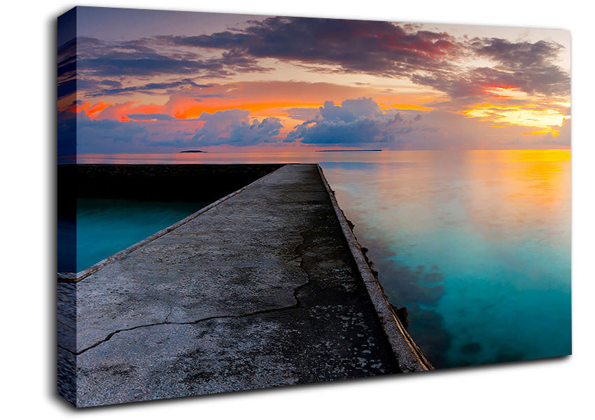 Turquoise Ocean Walk Canvas Wall Art