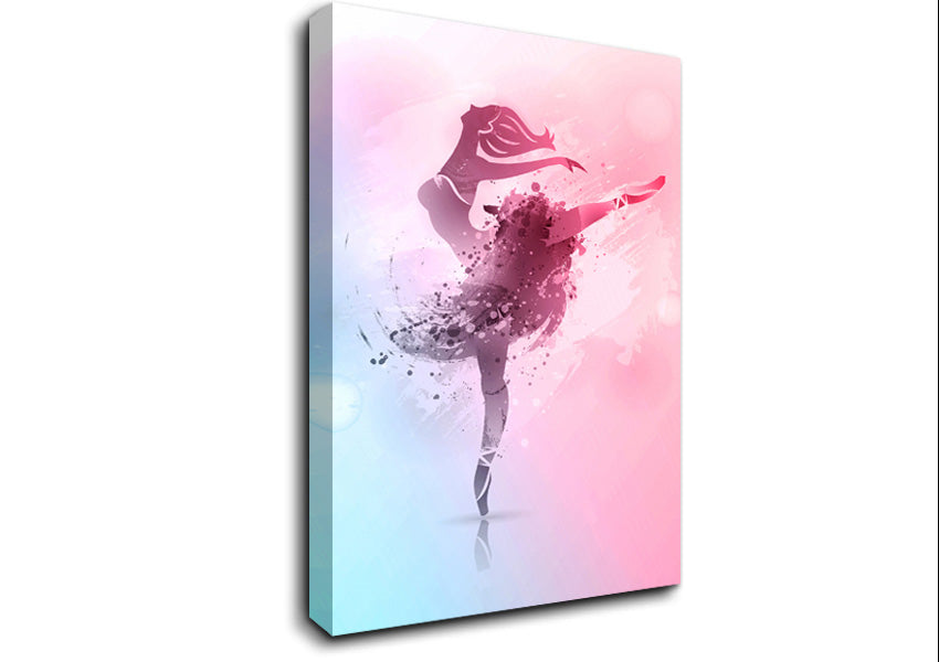 Blue Pink Ballerina 6 Canvas Wall Art
