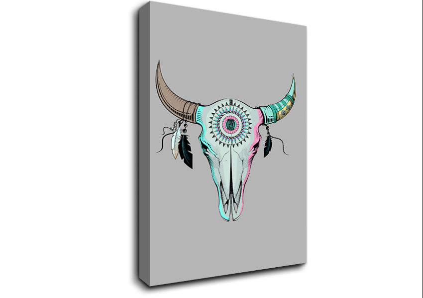 Red Indian Goats Head Canvas Wall Art