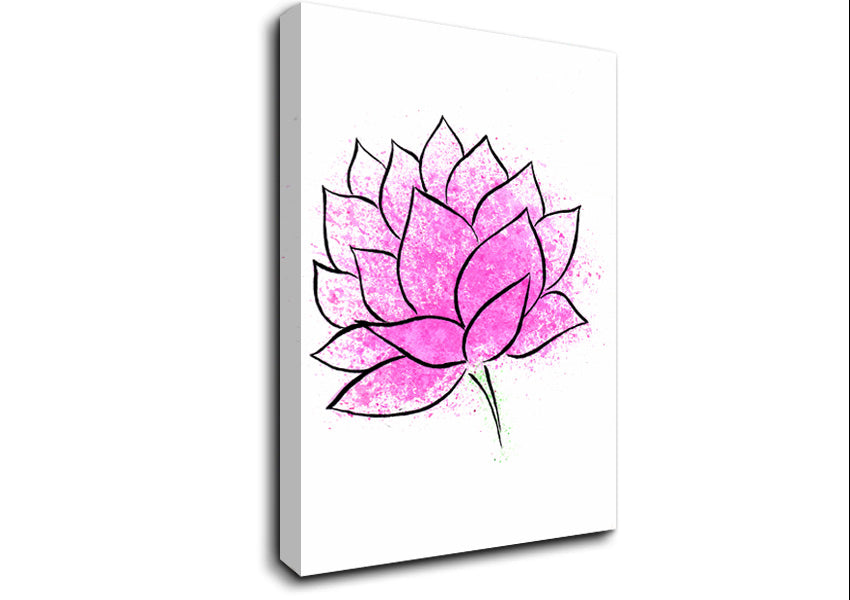 Pink Lotus Flower 1 Canvas Wall Art
