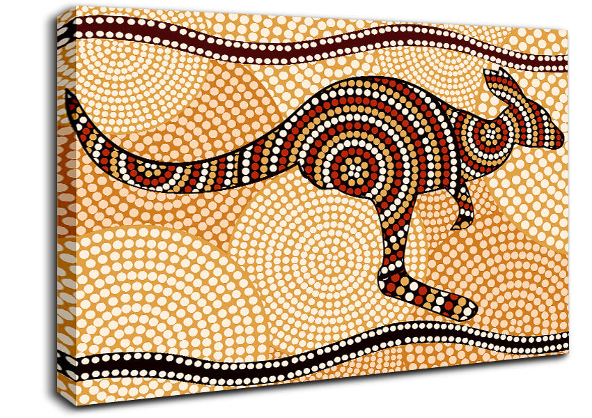 Aboriginal Kangaroo 4 Canvas Wall Art
