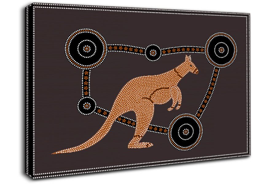 Aboriginal Kangaroo 1 Canvas Wall Art