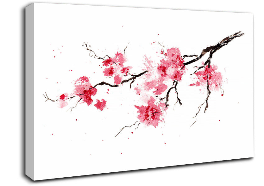 Chinese Cherry Blossom branch Canvas Wall Art