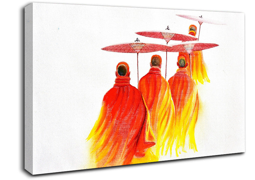 Buddhist monks Canvas Wall Art
