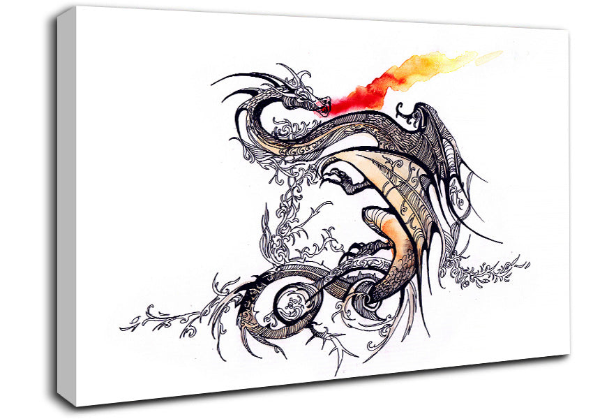 East Asia Dragon Canvas Wall Art
