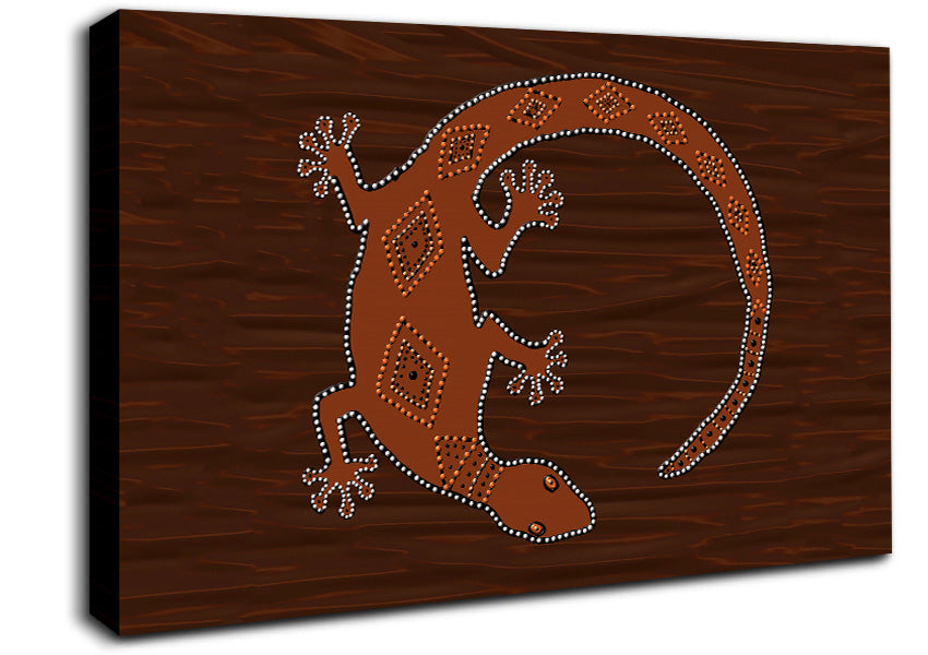 Aboriginal Lizard 2 Canvas Wall Art