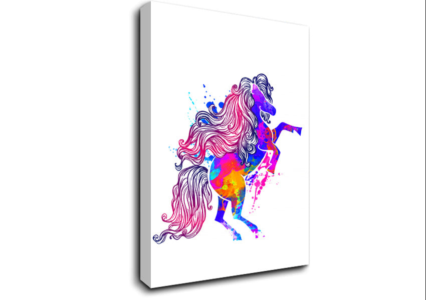 Rainbow Splash HorseA Canvas Wall Art